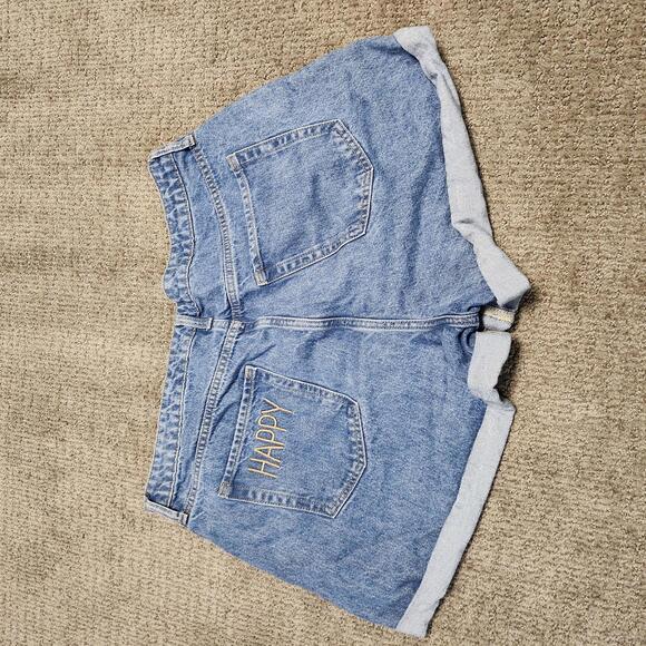 Wild Fable Mom Shorts Highest Rise Blue Pockets Women’s Size 16 - Picture 5 of 10